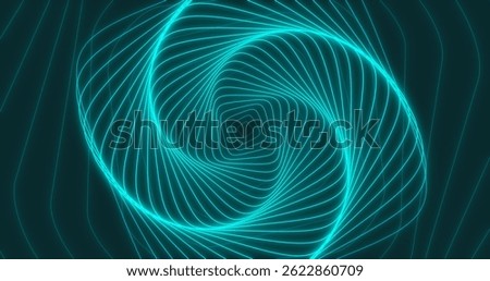 Striking spiral concentric pattern with radiating lines creating a hypnotic visual effect. Concept of radio emission, waves, transmission of information over a distance. 3D Illustration