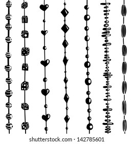 String Beads Set Black   White Illustration  Raster variant 