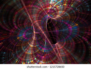 String Theory Astrophysics Concept  - Curvature SpaceTime Continuum And Wormhole Funnel - Mathematical Multiple Universe Beauty 
