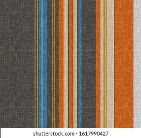 Stripe seamless pattern with vertical parallel stripes on abstract brushed chambray fabric textured background. . stripe pattern abstract design for curtain, fabric, linens, wear, fashionable print 