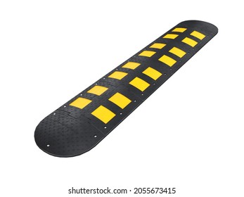 Striped Black And Yellow Speed Bump, 3d Render