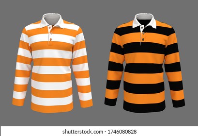 Striped Rugby Shirt, 3d Rendering, 3d Illustration