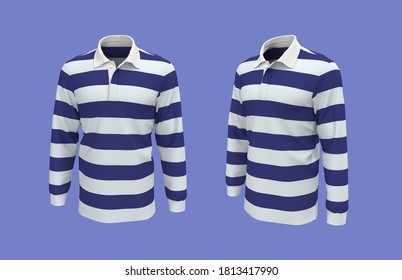 Striped Rugby Shirt, 3d Rendering, 3d Illustration