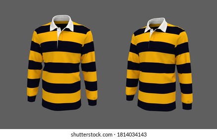 Striped Rugby Shirt, 3d Rendering, 3d Illustration