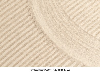 Striped Zen Sand Background In Mindfulness Concept