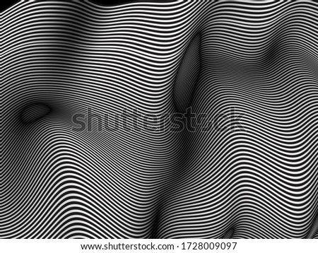 stripes black and white texture 3d rendering waves