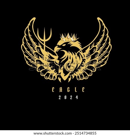  A strong and authoritative eagle, depicted with bold lines and details that exude toughness
