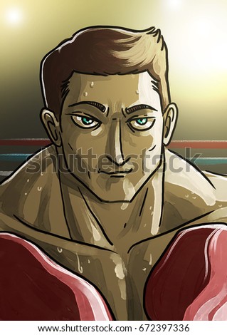 strong boxer in the ring