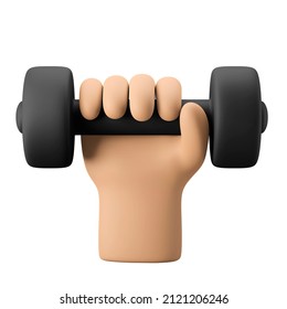 strong hand clip art weightlifting dumbbell 3d icon 3d illustration exercise gym exercise fitness theme