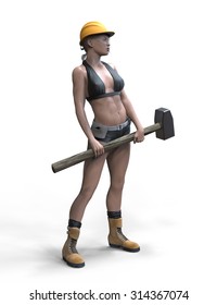 Strong Woman With Sledgehammer