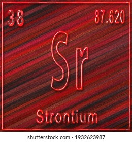 Strontium chemical element, Sign with atomic number and atomic weight, Periodic Table Element