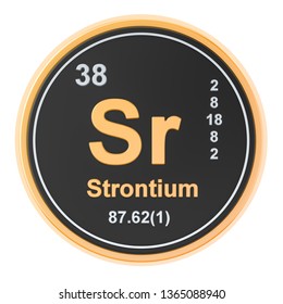 Strontium Sr chemical element. 3D rendering isolated on white background