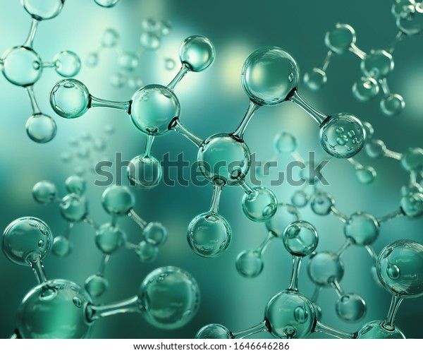 Structural chemical formula of ethanol\
molecule background, 3d\
illustration.