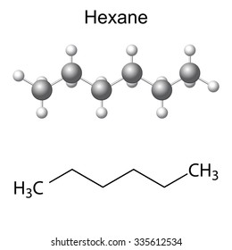 Structural Chemical Formula Model Hexane Molecule Stock Illustration ...