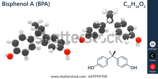 Structural Chemical Formula Molecular Structure Bisphenol Stock ...