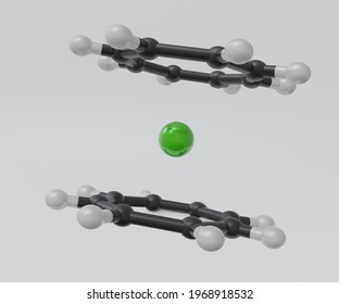 Structure Of Americium The Uranocene With A Uranium Atom Sandwiched Between Two Cyclooctatetraenide Rings 3d Rendering