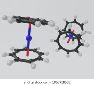 Structure Of Americium The Uranocene With A Uranium Atom Sandwiched Between Two Cyclooctatetraenide Rings 3d Rendering