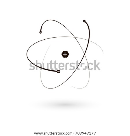 structure of the atom. atom icon. illustration