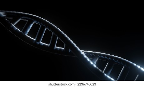 Structure of DNA on dark background. Illustration