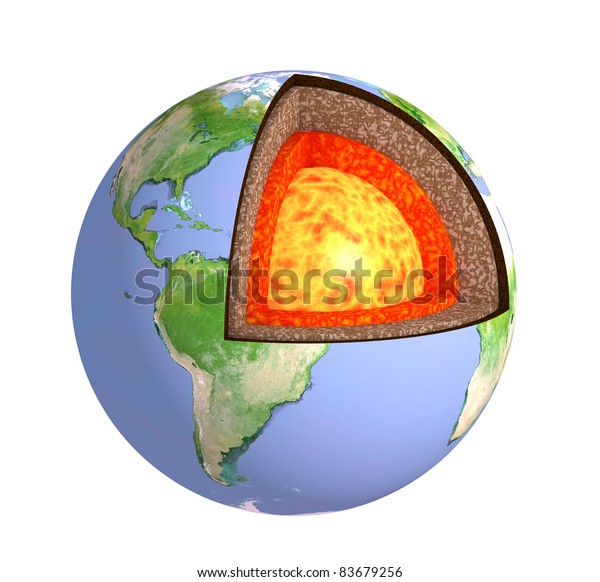 Structure of the Earth. Isolated over white