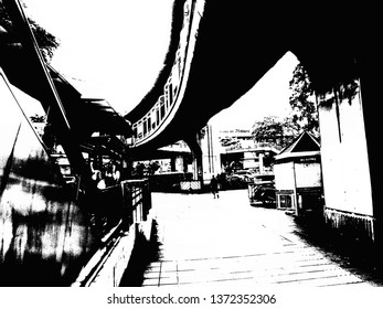 Structure of special expressways Made in black and white illustrations.