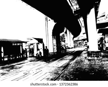 Structure of special expressways Made in black and white illustrations.