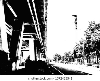 Structure of special expressways Made in black and white illustrations.