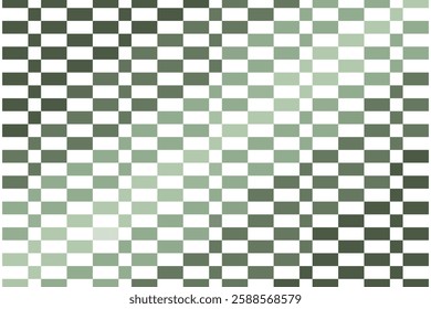 A structured checkerboard pixel pattern in soft sage green tones, featuring a gradient square grid effect. The digital design has a seamless, futuristic look, making it perfect for modern decor, 