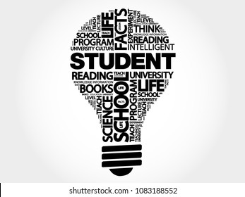 STUDENT bulb word cloud, business concept - Powered by Shutterstock