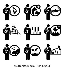 Student Degree In Agriculture Science Stick Figure Pictogram Icon