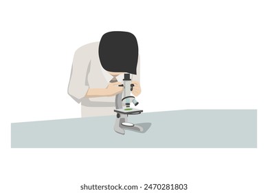 A student does leaf research practice using a microscope - Powered by Shutterstock