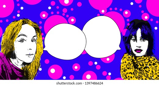 Student Girl Older Woman Talking Cartoon Stock Illustration 1397486624