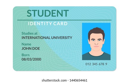 Student Id Card. University, School, College Identity Card With Photo.