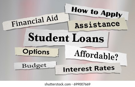 Student Loans Newspaper Headlines College Debt 3d Illustration