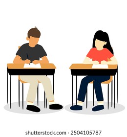 students work on assignments together. Man and woman studying together - Powered by Shutterstock