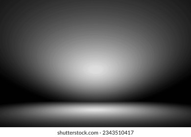 Studio backdrop wallpaper inside room wall light black and empty space.
Abstract dark gray gradient spotlight floor texture background. 