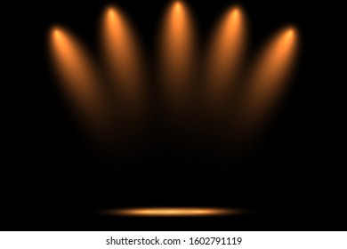 Studio Dark Room Orange Stage Spot Stock Illustration 1602791119 ...