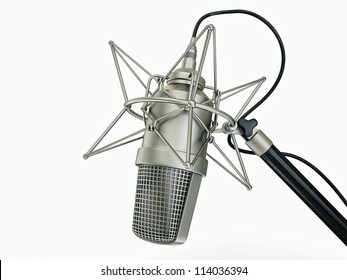 Studio Microphone Isolated On A White Background