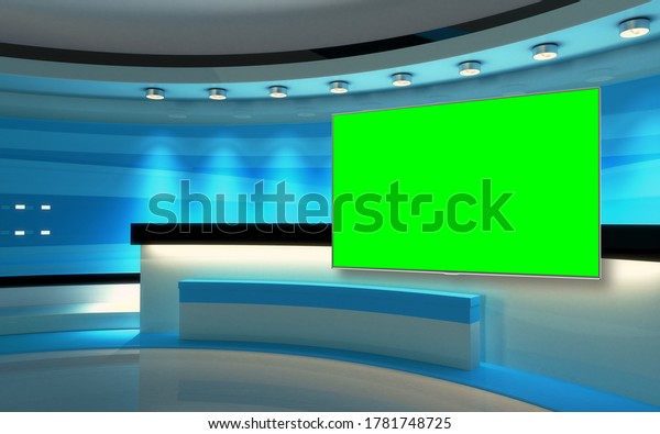 Studio The perfect\
backdrop for any green screen or chroma key video production, and\
design. 3d\
rendering
