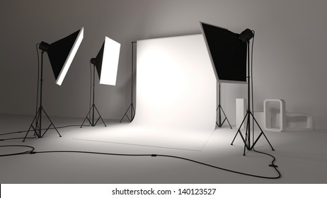 Studio Photo With Softbox And Background