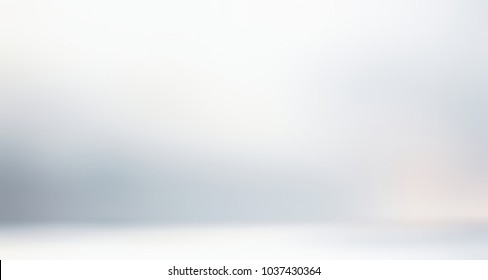 Studio White Empty Background. Wall And Floor Gleam Abstract Texture. Room Blurred Flare 3d Illustration. Banner Glow Defocused Interior. Holiday Decor. Wedding Style.