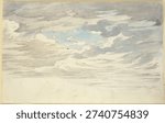 Study of clouds, ca 1816 - 1817 by carl philipp fohr. Vintage artwork and art illustration.