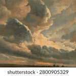 Study of Clouds with a Sunset near Rome (1786-1801) by Simon Alexandre Clement Denis.