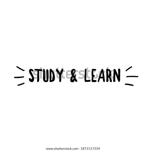 Study Learn Black Text White Background Stock Illustration 1871517334