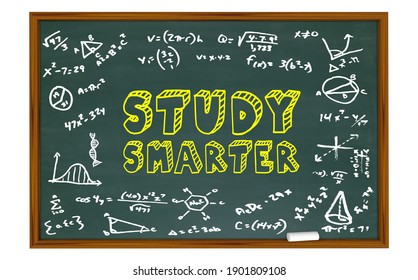 Study Smarter Chalkboard Words School Prepare Test Exam 3d Illustration