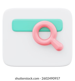 Study task management with magnifier icon illustration. Concept of scientific research and study page 3d render illustration image