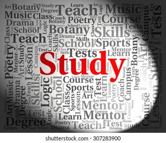 Study Word Indicating Learning Educated And College