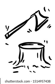 Stump Linear Icon Deforestation Thin Line Stock Illustration 1514957438 ...