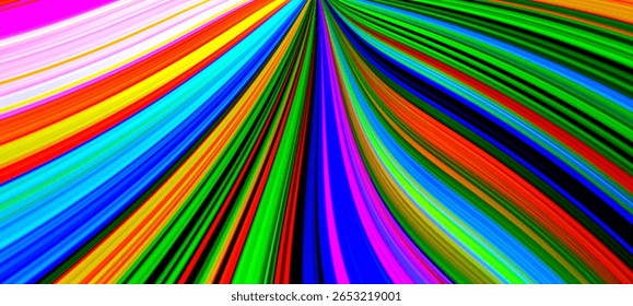 A stunning 3D render of an abstract multicolor spectrum with distorted wave.
