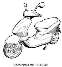 Stylised Schematic Illustration Modern Scooter Stock Illustration ...